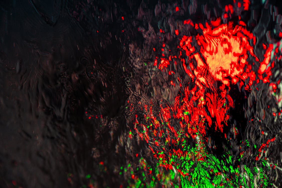 Red and Green Textured Painting