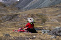 Traditional Andean Clothing in Cusco Mountains