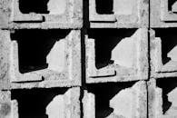 Close-Up of Stacked Concrete Blocks in Sunlight