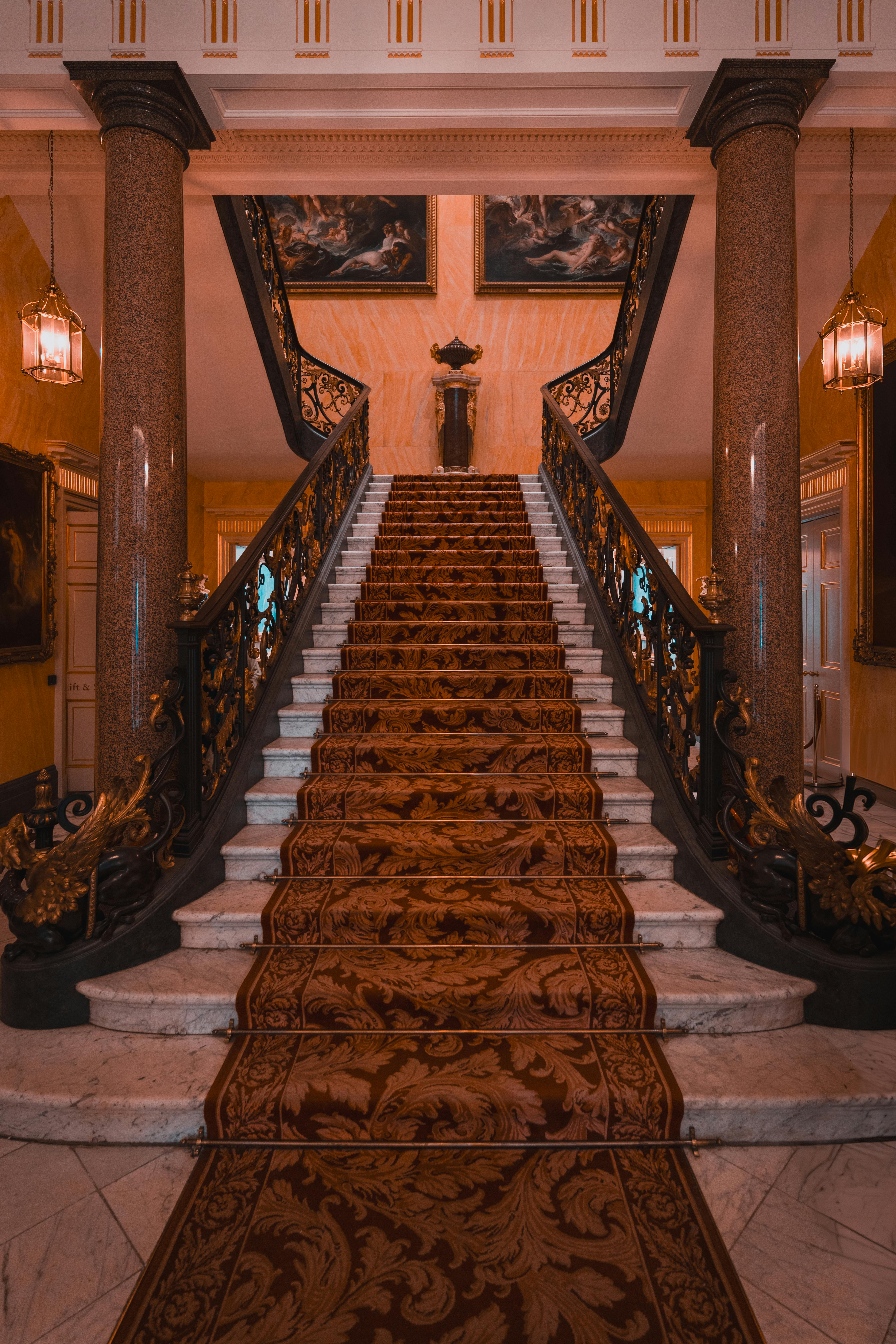 Free stock photo of grand staircase, london, red Stock Photo