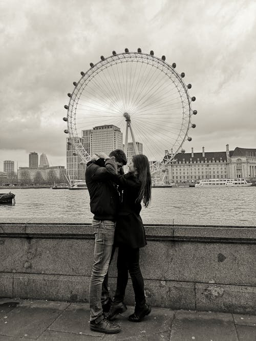 Black and White Photo of a Couple