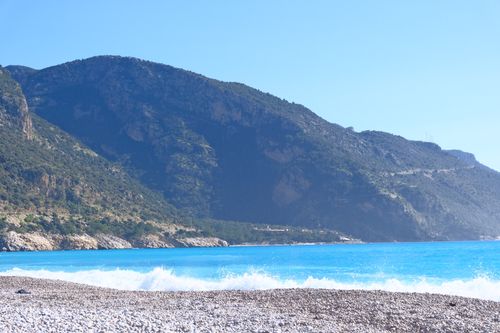 Free Breathtaking view of mountains and azure coastline in Ölüdeniz, Turkey. Stock Photo