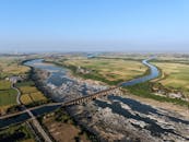 Aerial View of Indian River and Farmlands