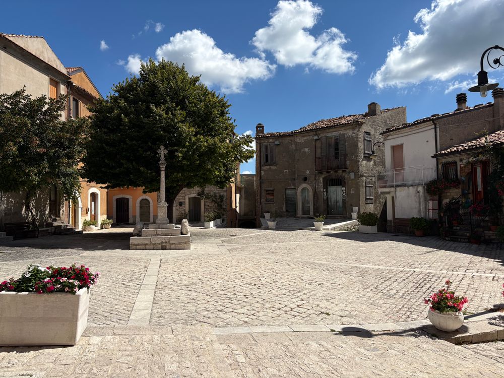 Charming Italian Piazza In Molise Region Free Stock Photo charming-italian-piazza-in-molise-region-free-stock-photo