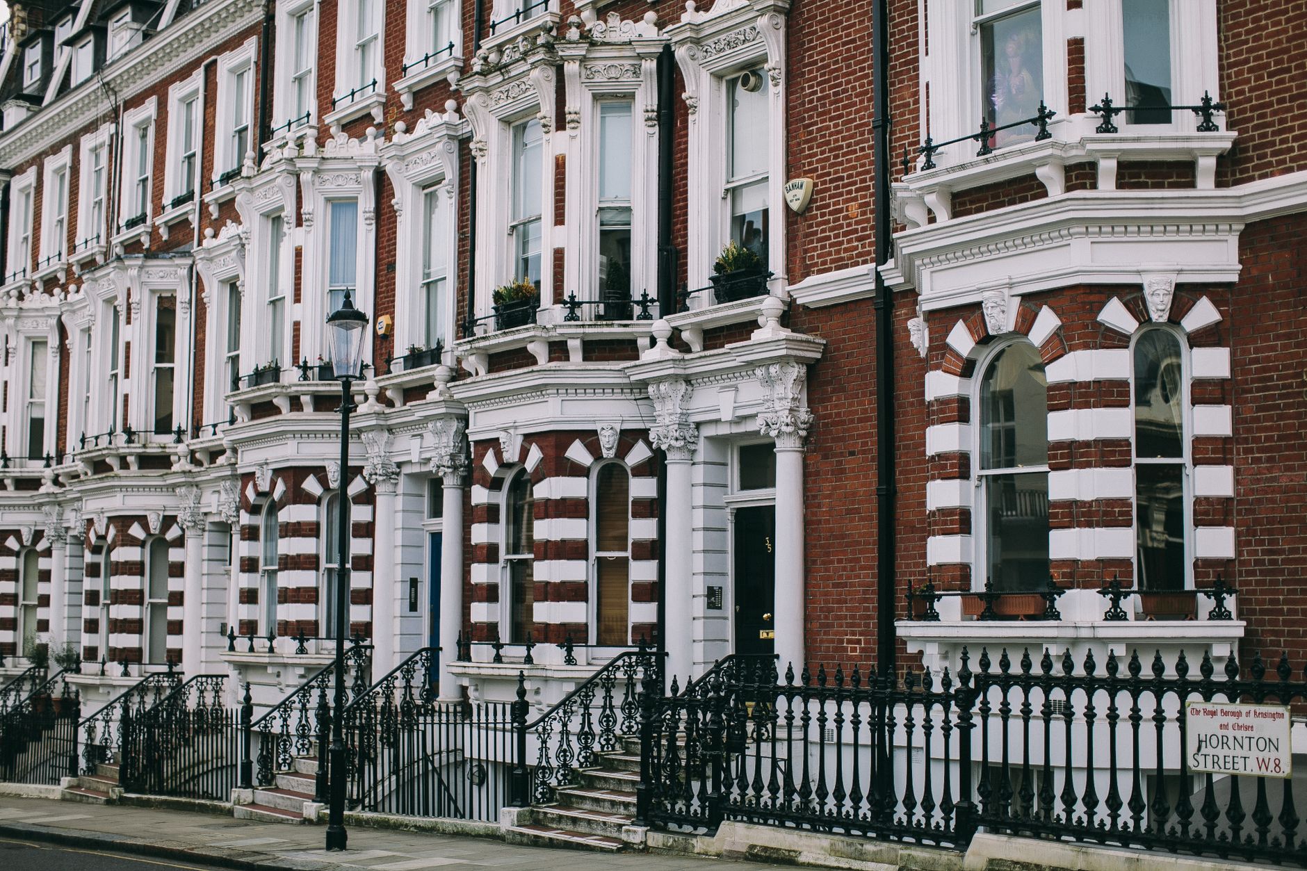 Classic Victorian townhouses in London, England