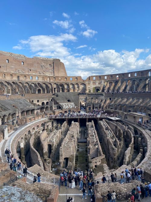 Free Explore the majestic Roman Colosseum from above, showcasing its historic architecture. Stock Photo