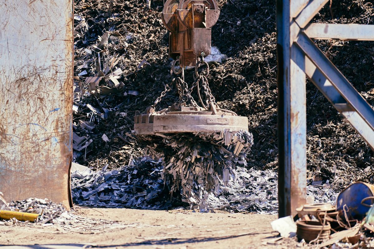 Steel scrap being loaded at our Perth yard