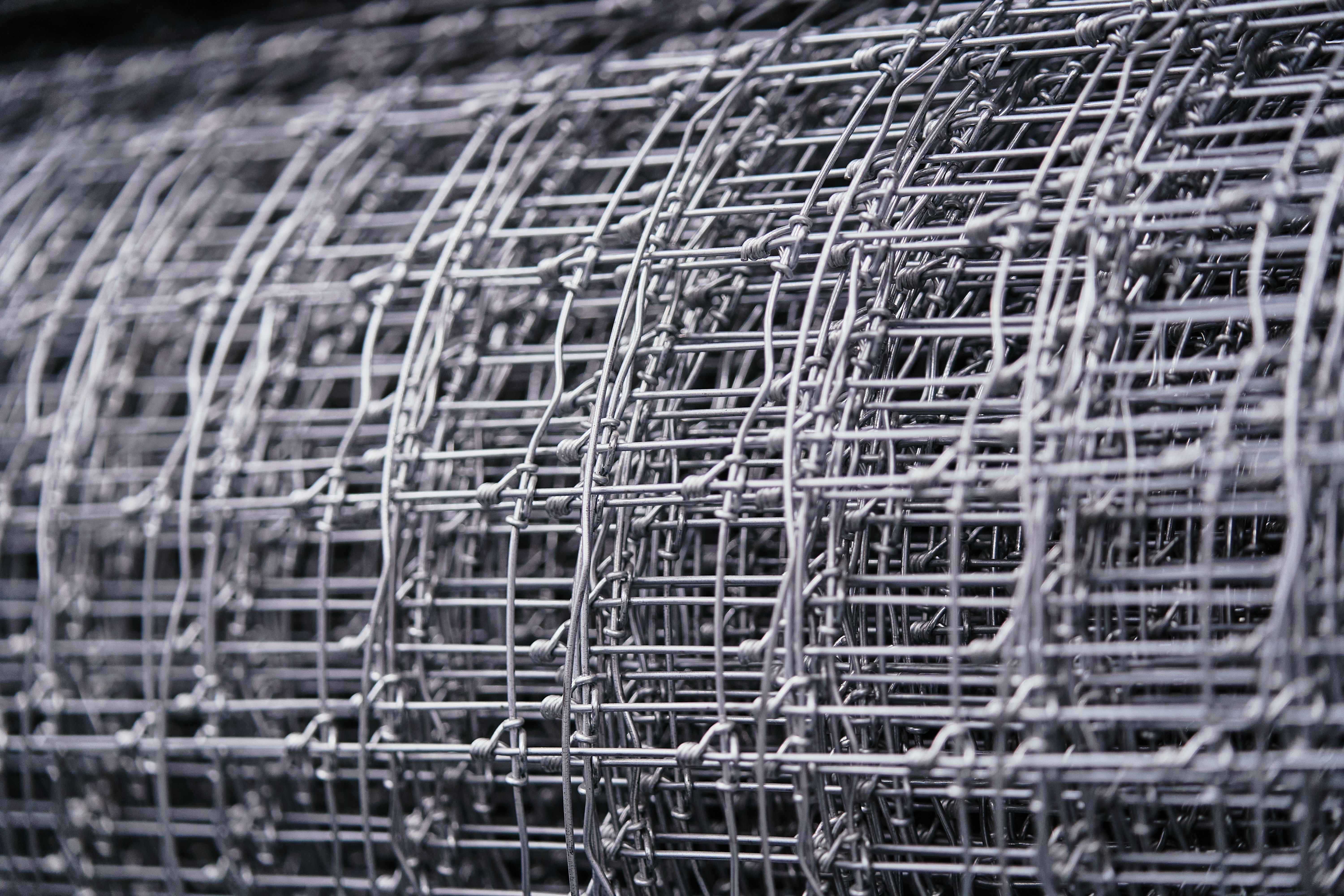 Close-up of Rolled Metal Wire Mesh · Free Stock Photo