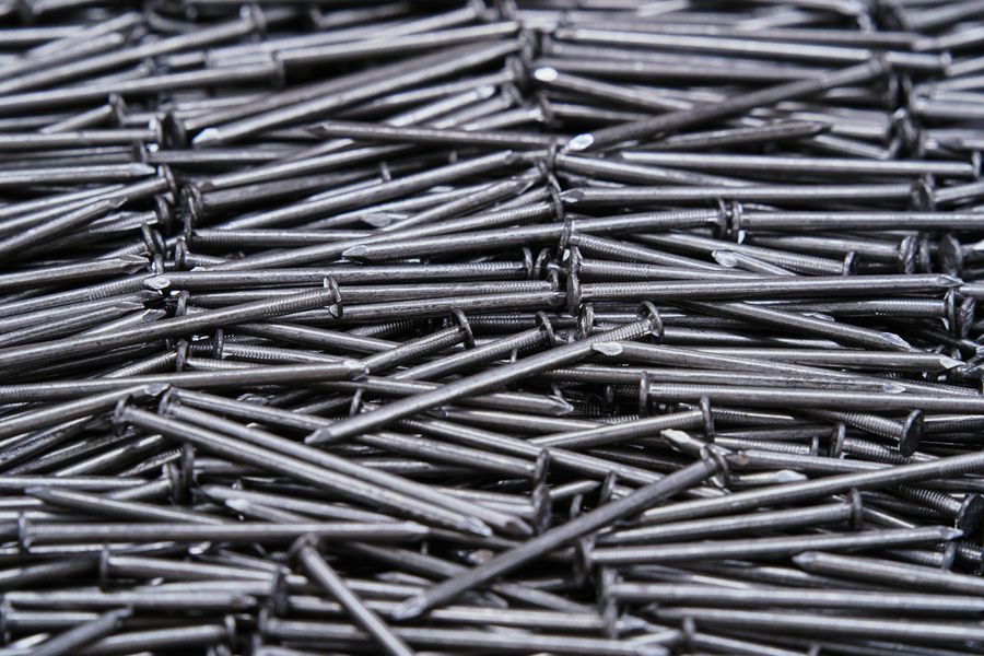 Close-up of steel nails