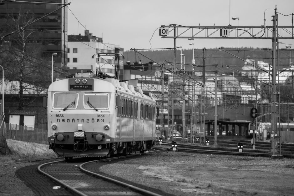 Arlanda Express train arriving at Stockholm Centralstation, Sweden