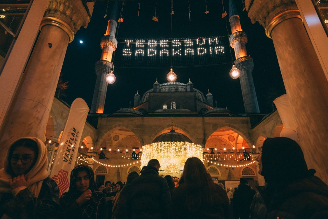 Mosque Party Nighttime Gathering at Historic Mosque · Free Stock Photo