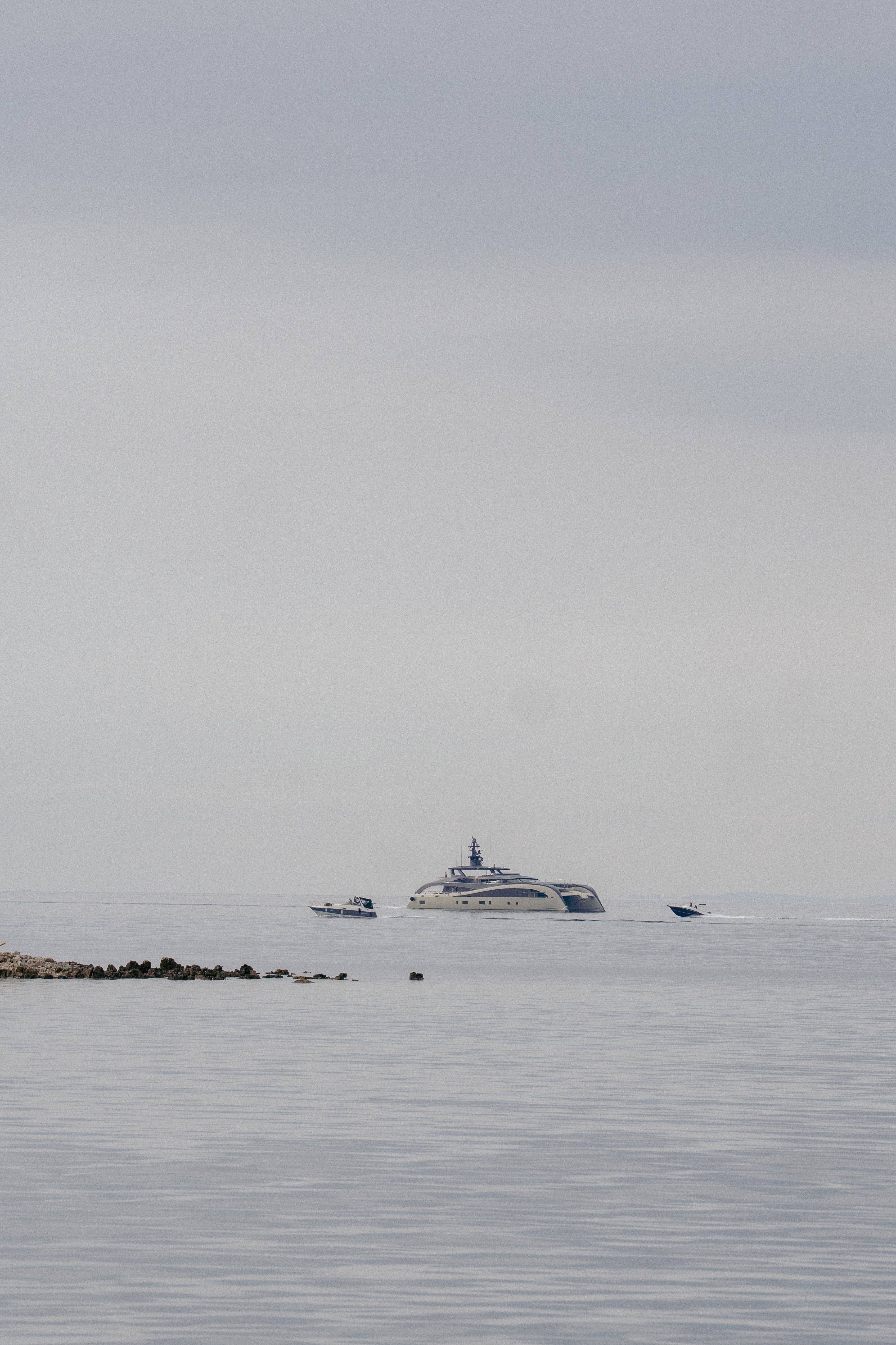 Luxury Yacht on Calm Mediterranean Waters