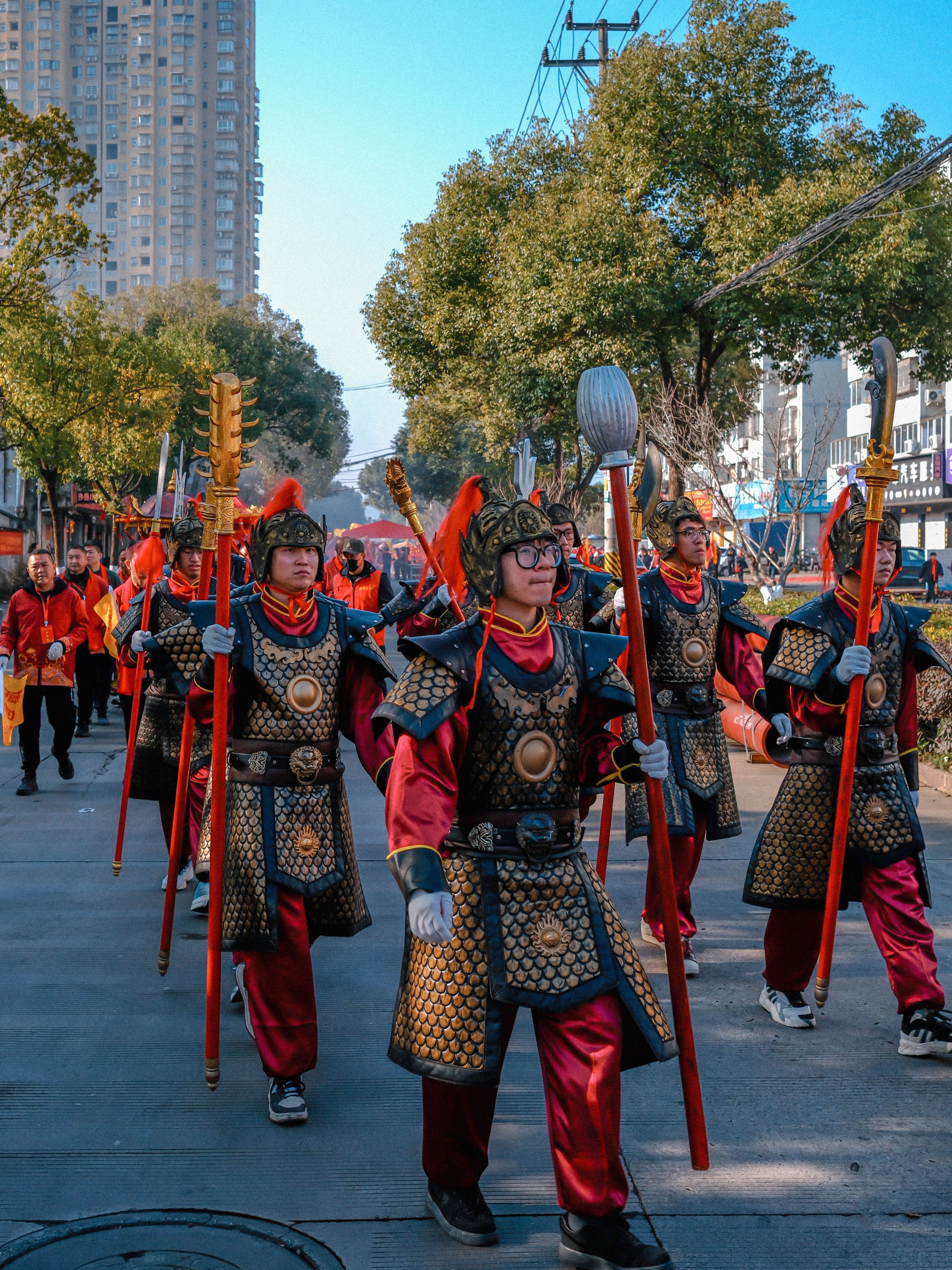 Traditional Parade with Participants in Costume · Free Stock Photo
