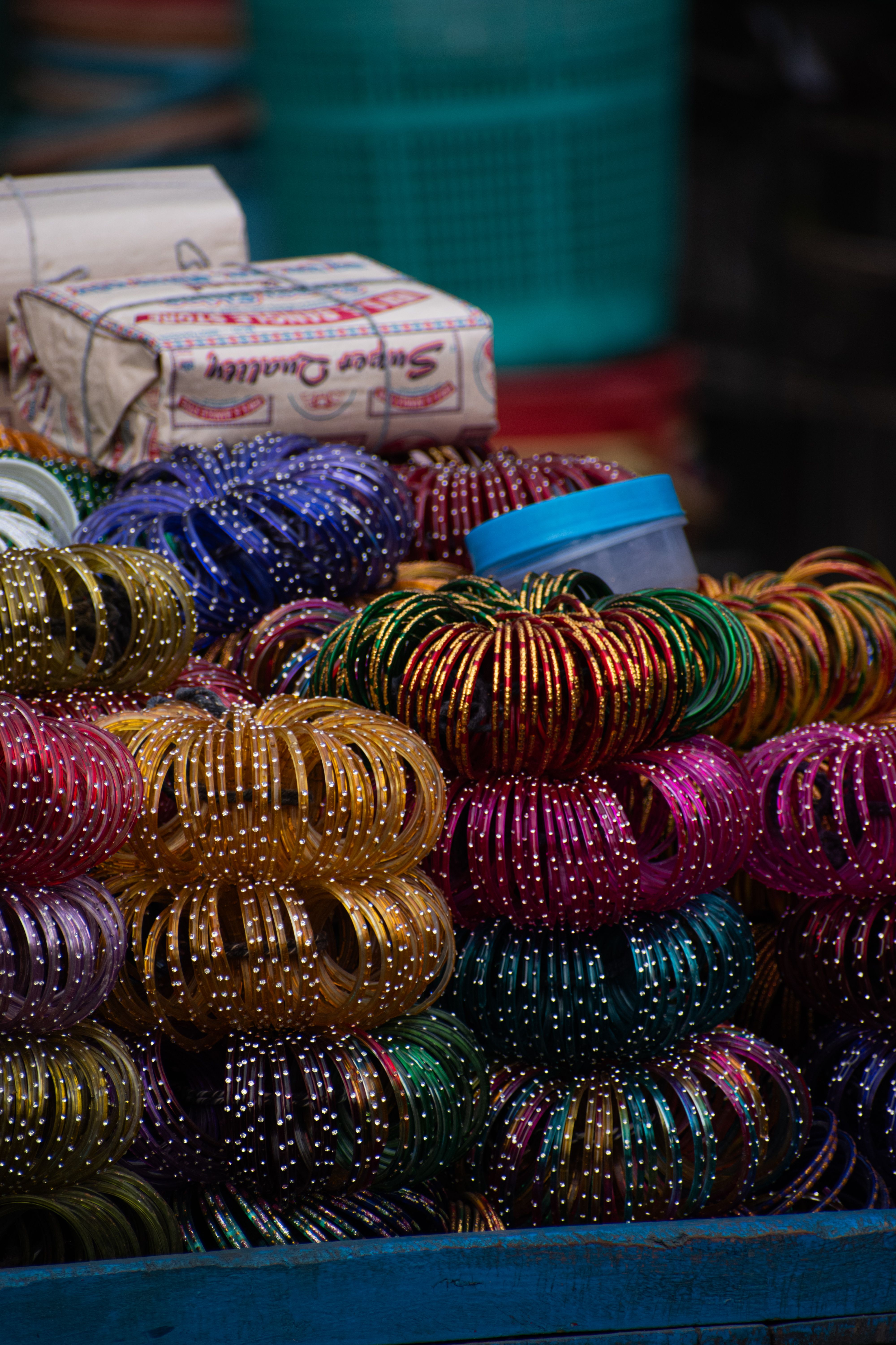 Accessories collection with traditional Indian jewelry and accessories