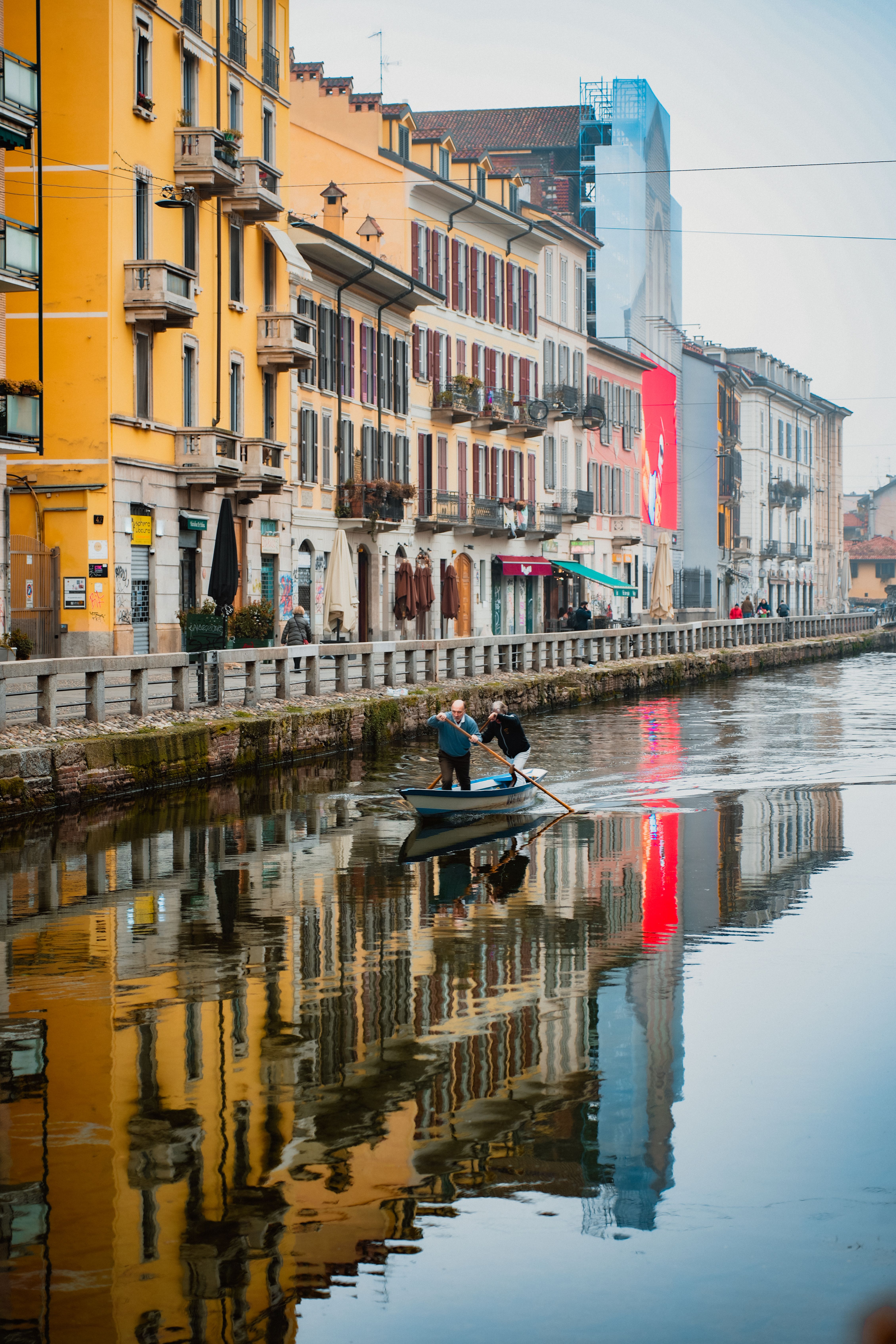 Charming Canal Rowing in Milan Lombardy Italy · Free Stock Photo