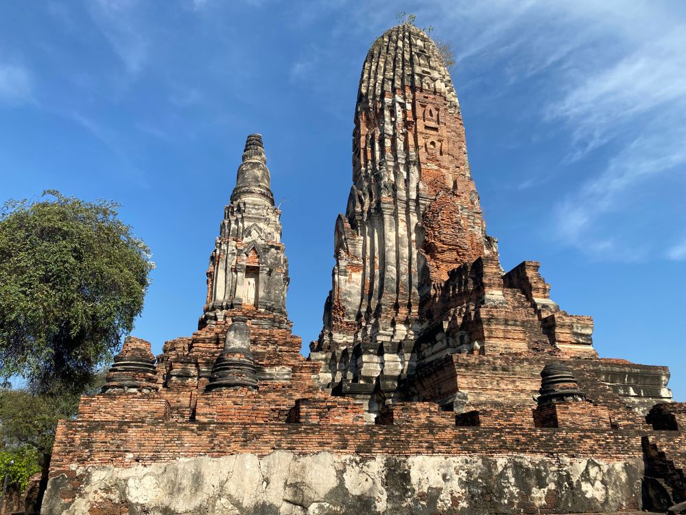 Ancient Ayutthaya Temple Ruins Under Blue Sky · Free Stock Photo