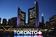 Toronto City Hall Illuminated at Night