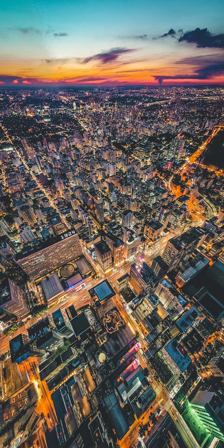 Aerial View Of City Buildings 