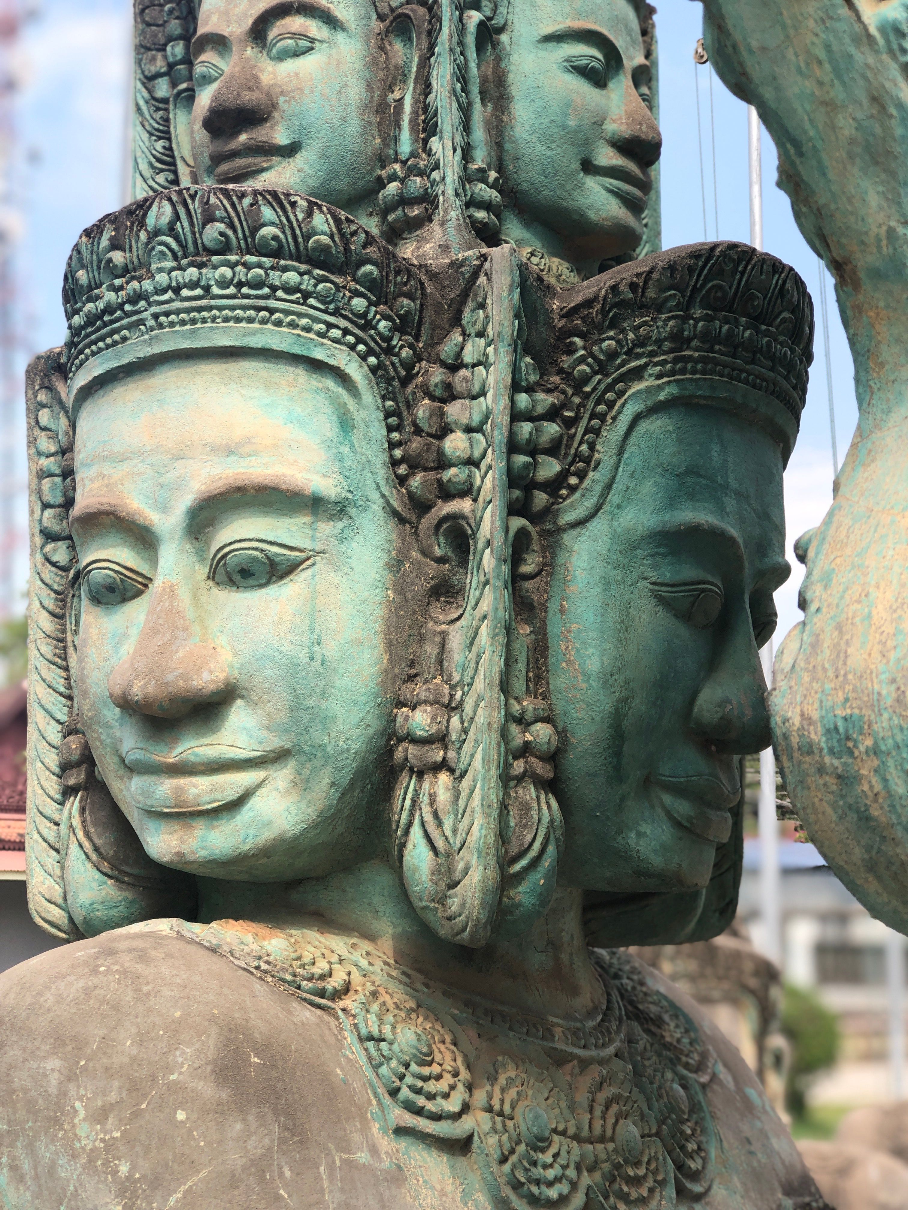 Close-up of Ancient Stone Faces Sculpture · Free Stock Photo