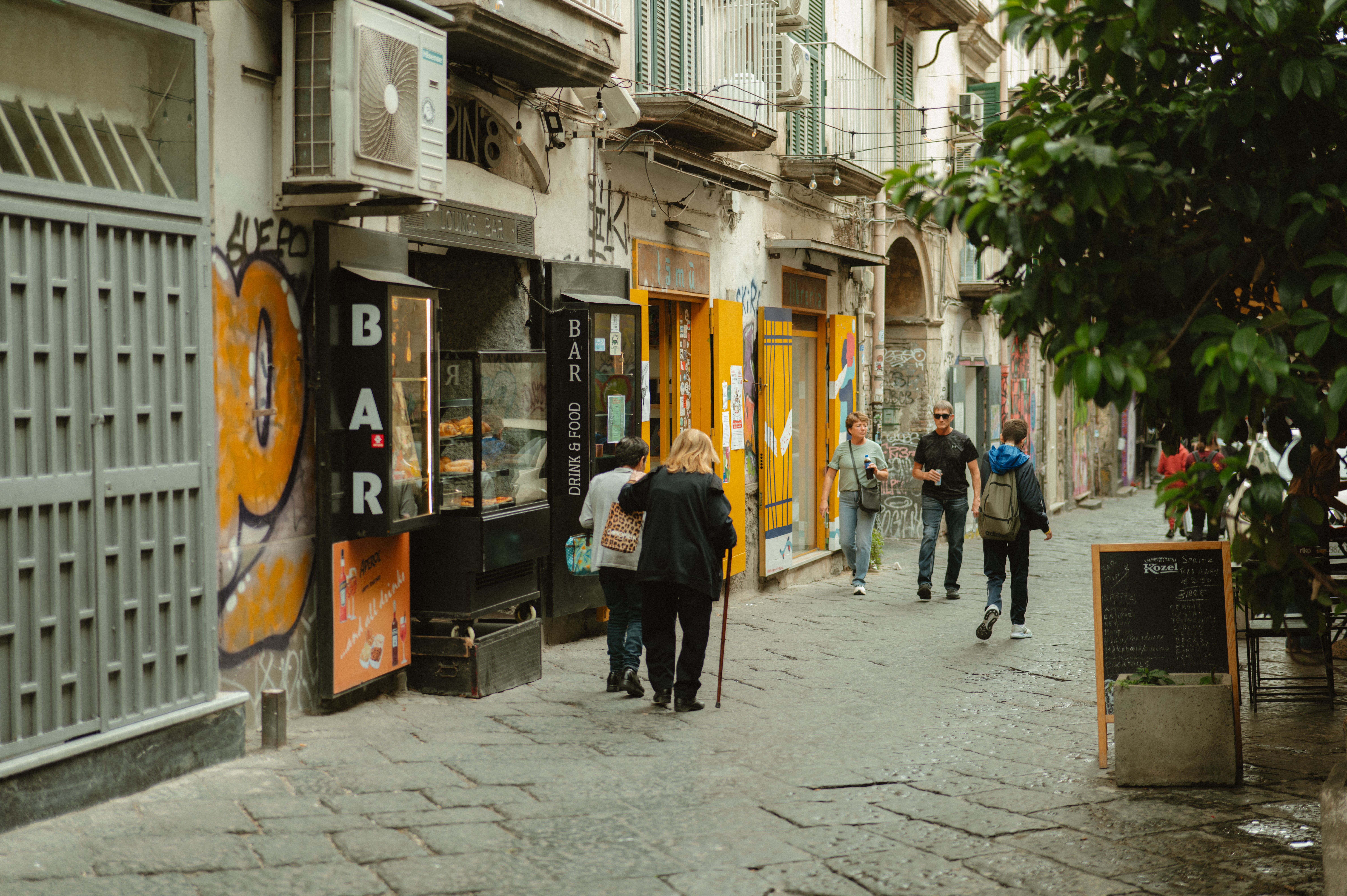 Street Scene in European Urban Area with Graffiti · Free Stock Photo