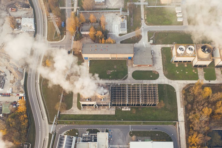 White Smoke Coming Out From A Building