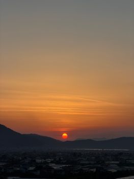 A breathtaking sunset view over the Turkish landscape with dramatic skies.