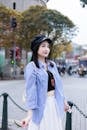 Stylish Woman in Hanoi's Urban Street Setting