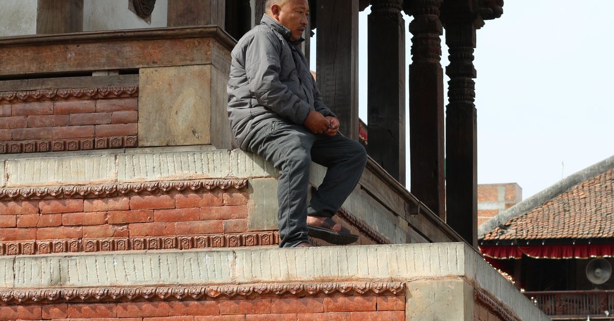 Contemplation Steps Contemplation at Kathmandu Temple Steps · Free Stock Photo