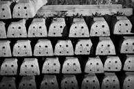 Stacked Concrete Blocks in Monochrome