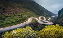 Stunning Long-Exposure Mountain Road at Dusk