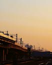Sunset over Elevated Train Tracks in Taiwan