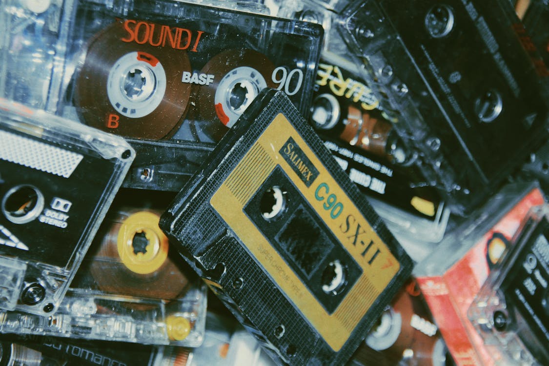 Free Pile of Cassette Tapes Stock Photo