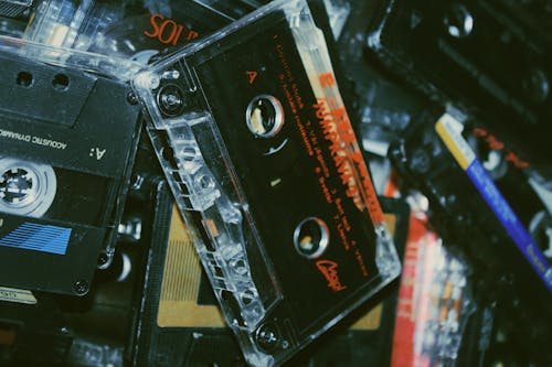 Black and Red Cassette Tape