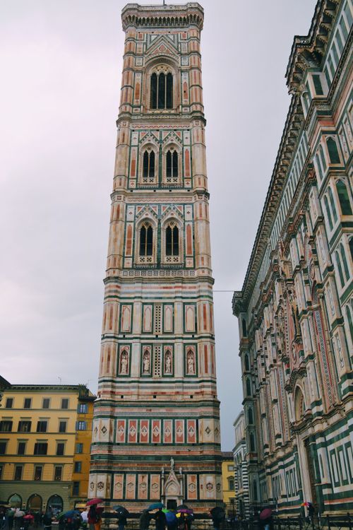 Free A stunning view of Giotto's Campanile in Florence, showcasing its intricate architecture. Stock Photo