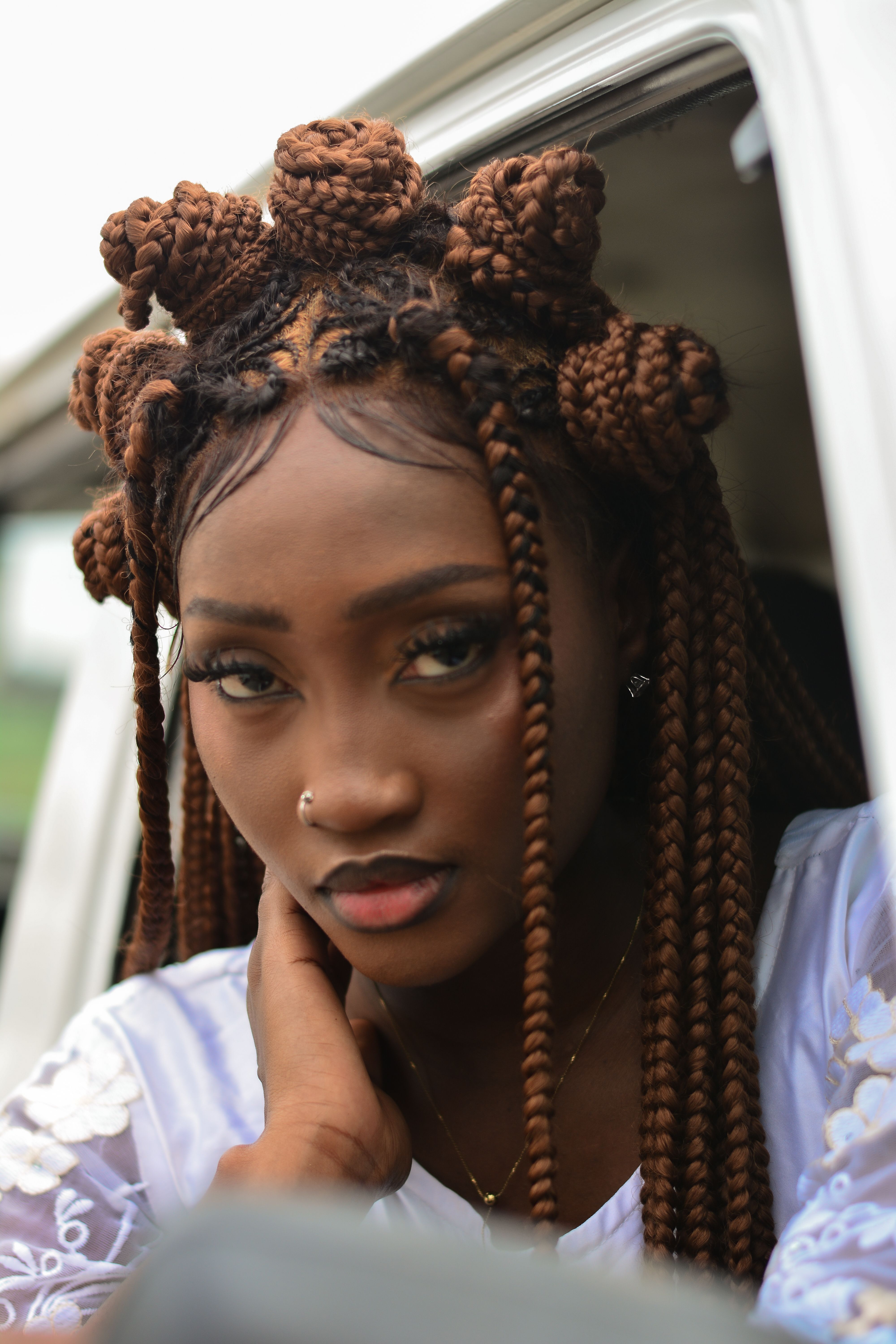 A woman with a nice hairstyle