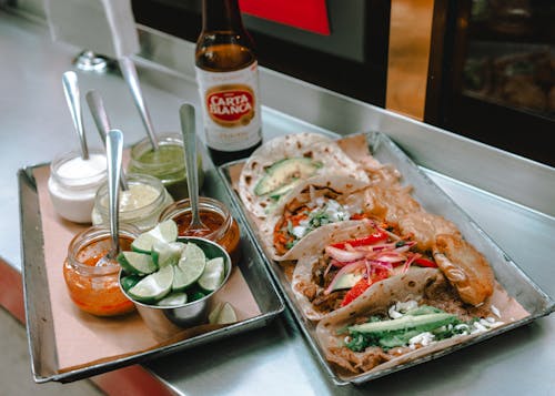 Free Cooked Food on Stainless Steel Tray Stock Photo