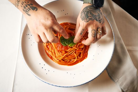 Restaurant Pasta With Tomato-based Sauce