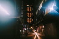 Moody Night Street Scene in Urban Japan