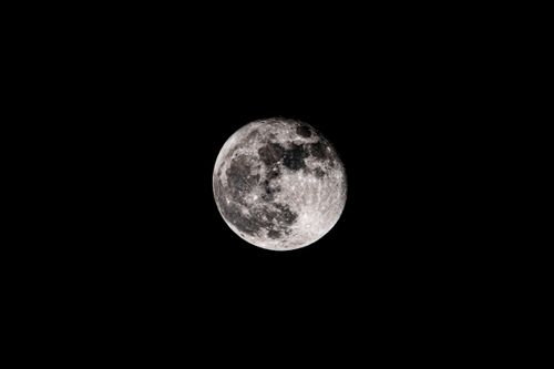 Free Striking image of a full moon against a deep black night sky. Stock Photo