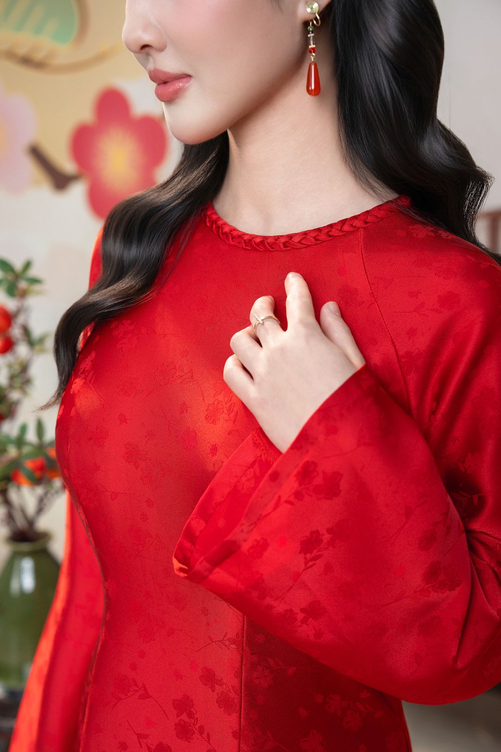 Elegant Woman in Traditional Red Dress · Free Stock Photo
