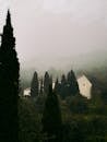 Foggy Landscape with Church in Xàtiva, Spain