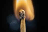 Close-up of a Burning Matchstick Flame