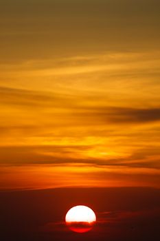 Stunning sunset with vibrant orange and red hues over Istanbul's skyline.