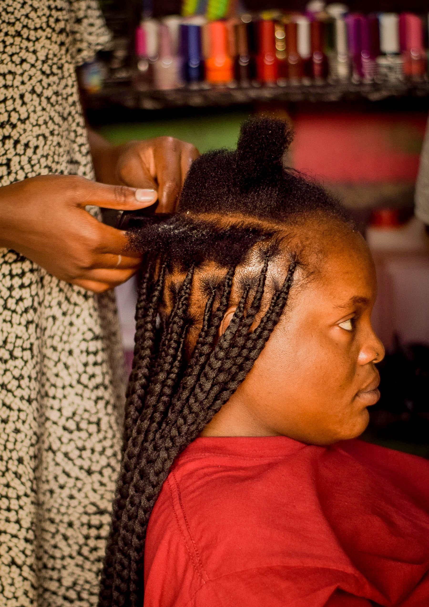 African woman with healthy natural textured hair