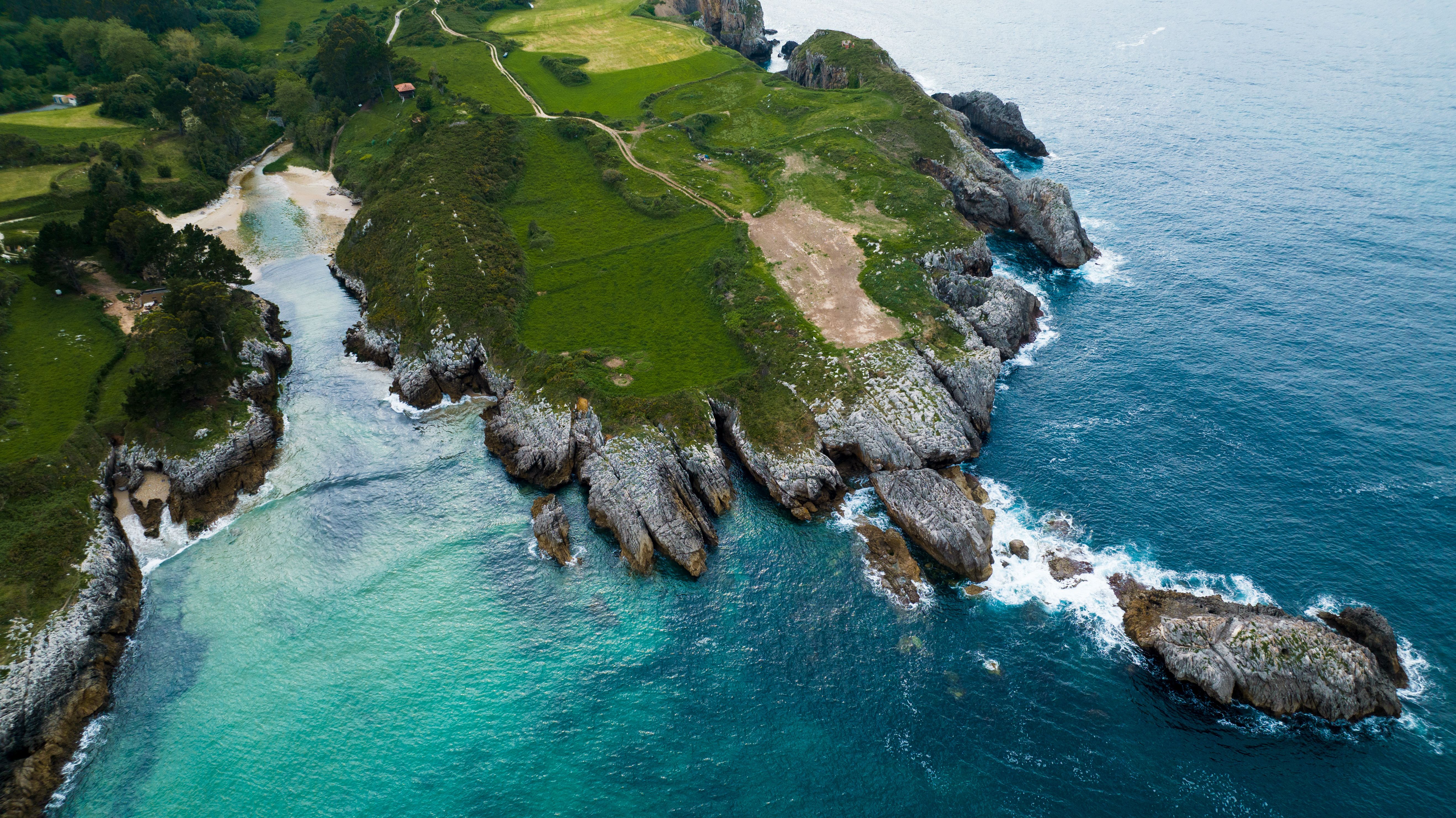 Dramatic Aerial View of Rugged Spanish Coastline
