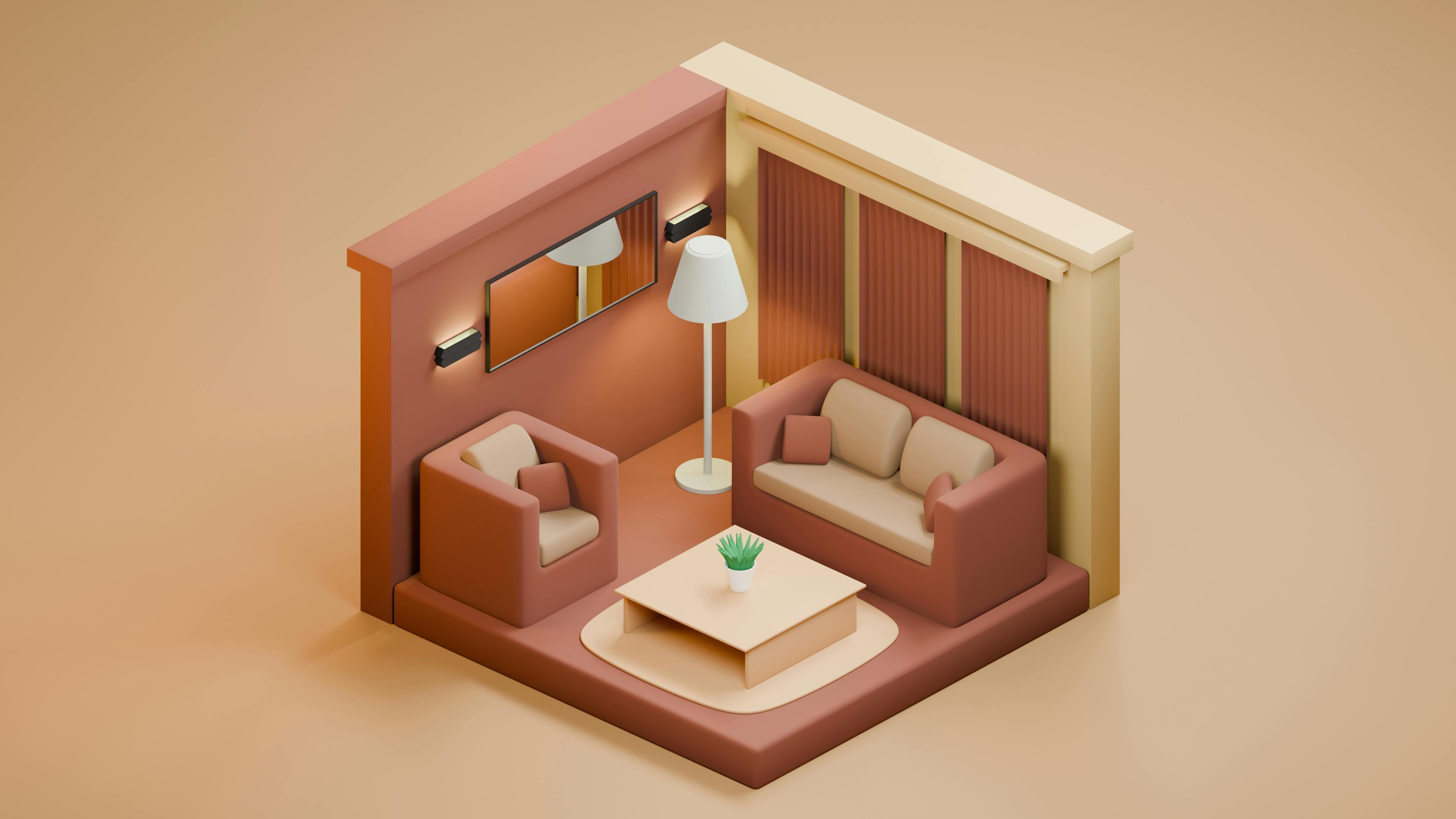 Miễn phí Phòng khách 3D phối cảnh đẳng cấp với nội thất và trang trí theo phong cách tối giản hiện đại. Ảnh lưu trữ