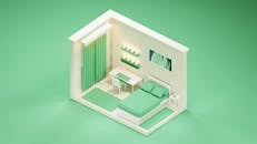 Minimalist Green Bedroom Interior Design