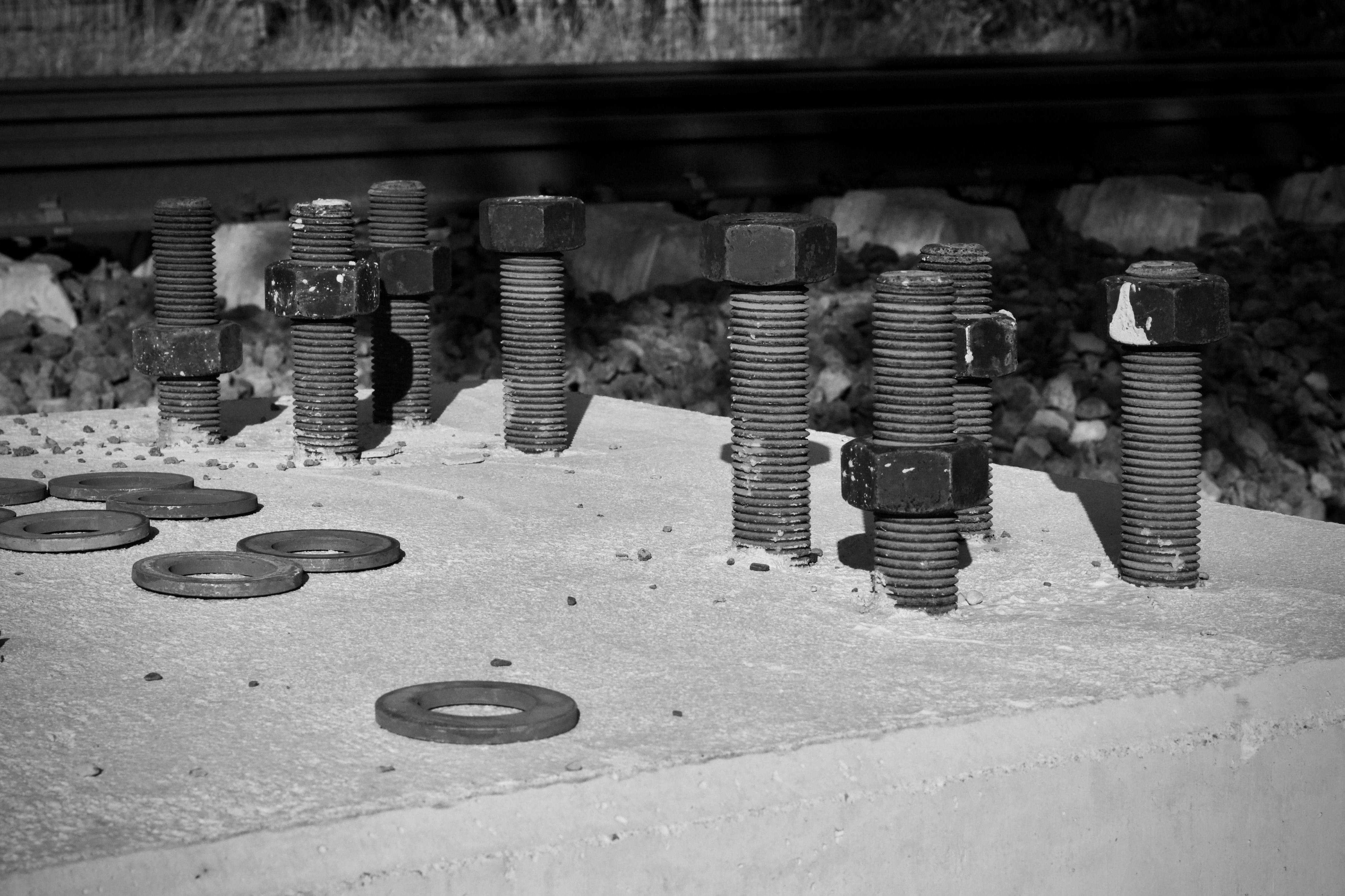 Industrial steel bolts and washers