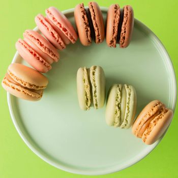 Macarons colorful plate