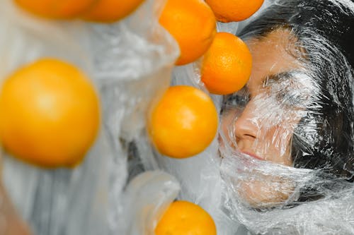 Woman Covered in Plastic